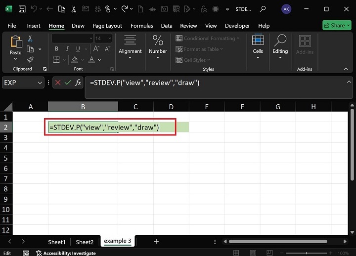 STDEV.P Function5