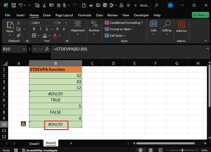 STDEVPA Function4