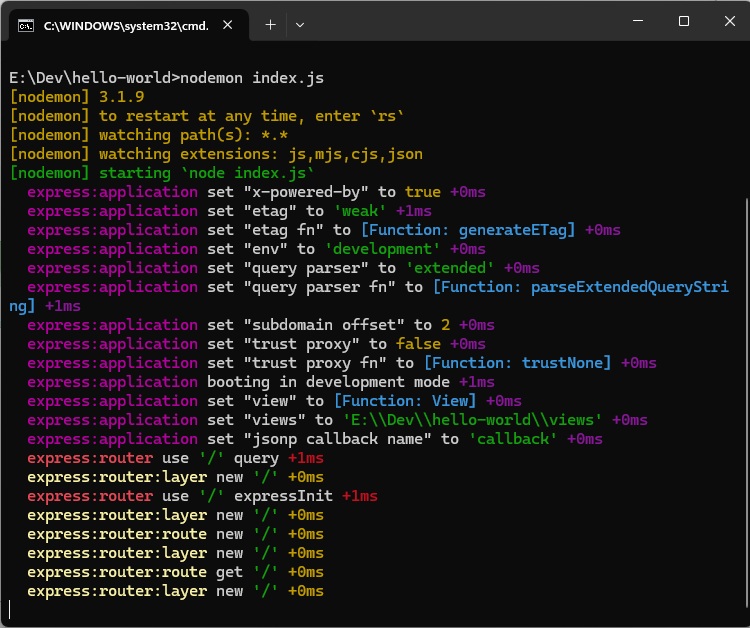 Debug log
