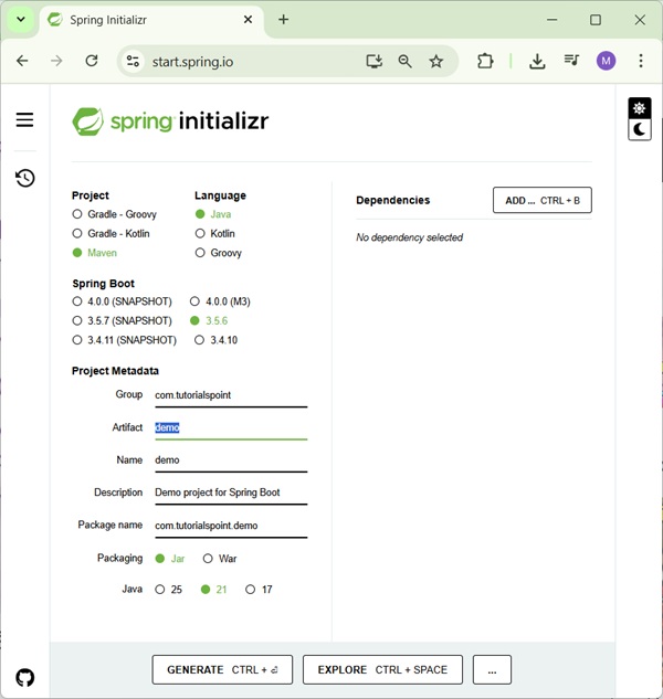 Spring Initializer